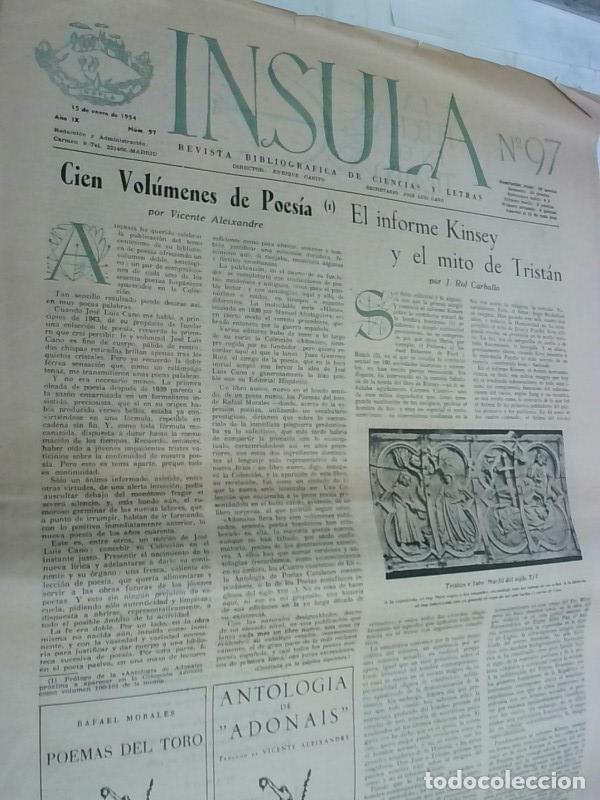 books: Insula n&ordm; 97, A&ntilde;o IX. Cien vol&uacute;menes de poes&iacute;a por Vicente Aleixandre. El informe Kinsey y el mito d