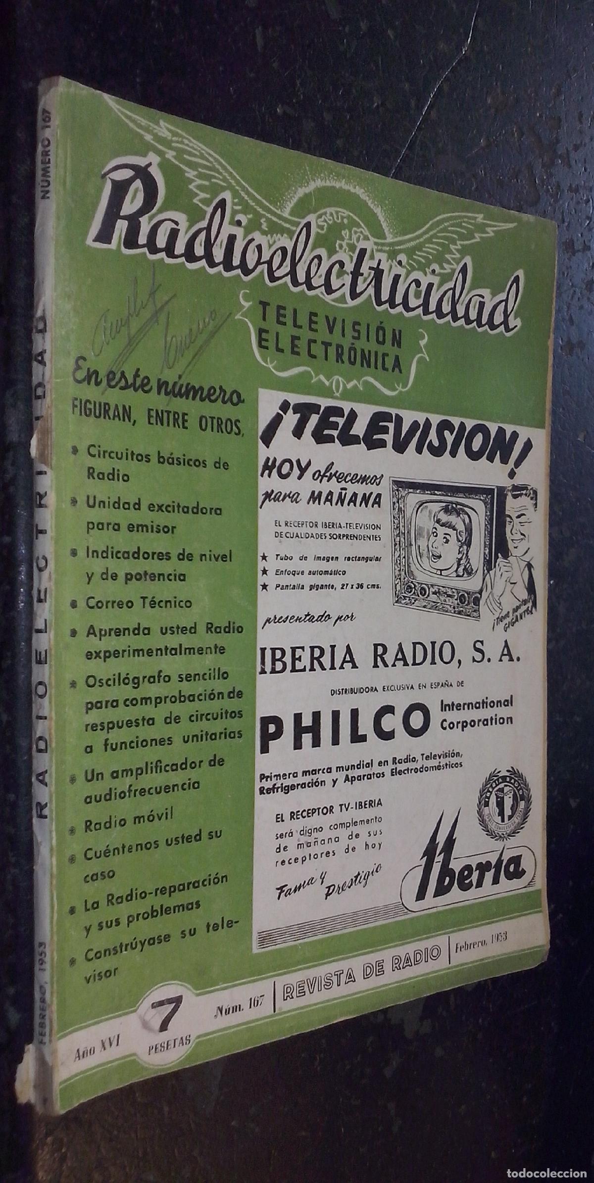 Livros em segunda m&atilde;o: Radioelectricidad. Revista de Radio. A&ntilde;o XVI. N&ordm; 167. Febrero 1953 - REVISTA: