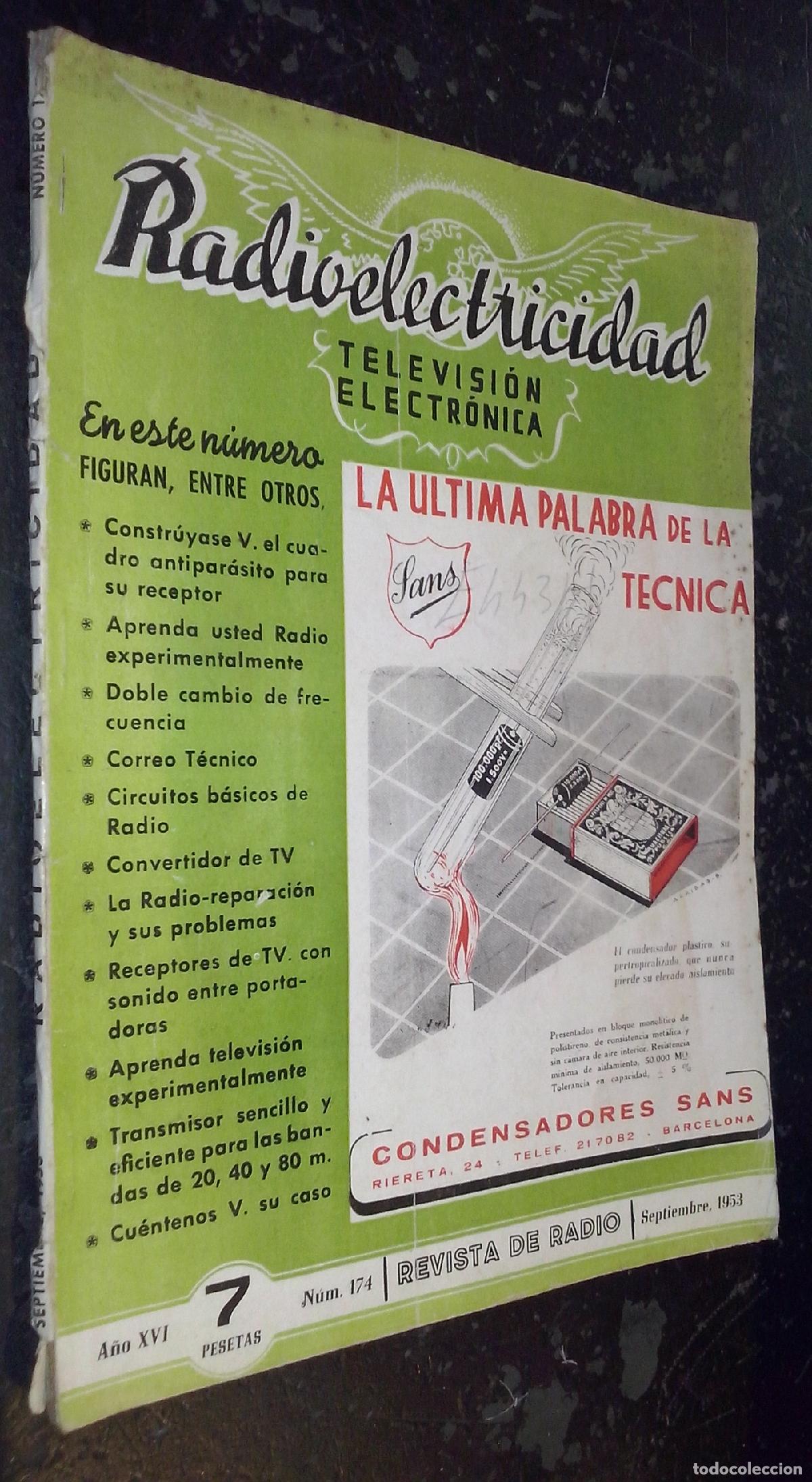 Livros em segunda m&atilde;o: Radioelectricidad. Revista de Radio. A&ntilde;o XVI. N&ordm; 174. Septiembre 1953 - REVISTA: