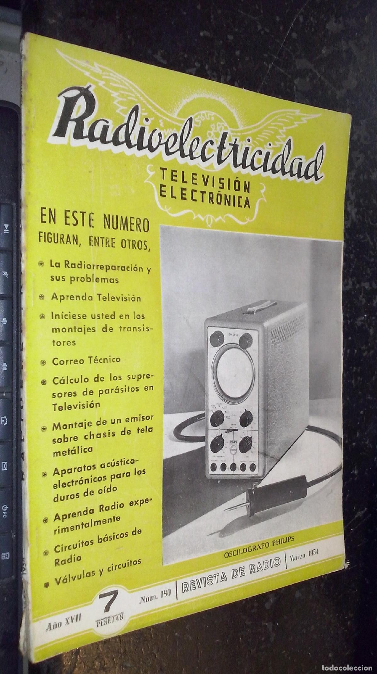 Livros em segunda m&atilde;o: Radioelectricidad. Revista de Radio. A&ntilde;o XVII. N&ordm; 180. Marzo 1954 - REVISTA: