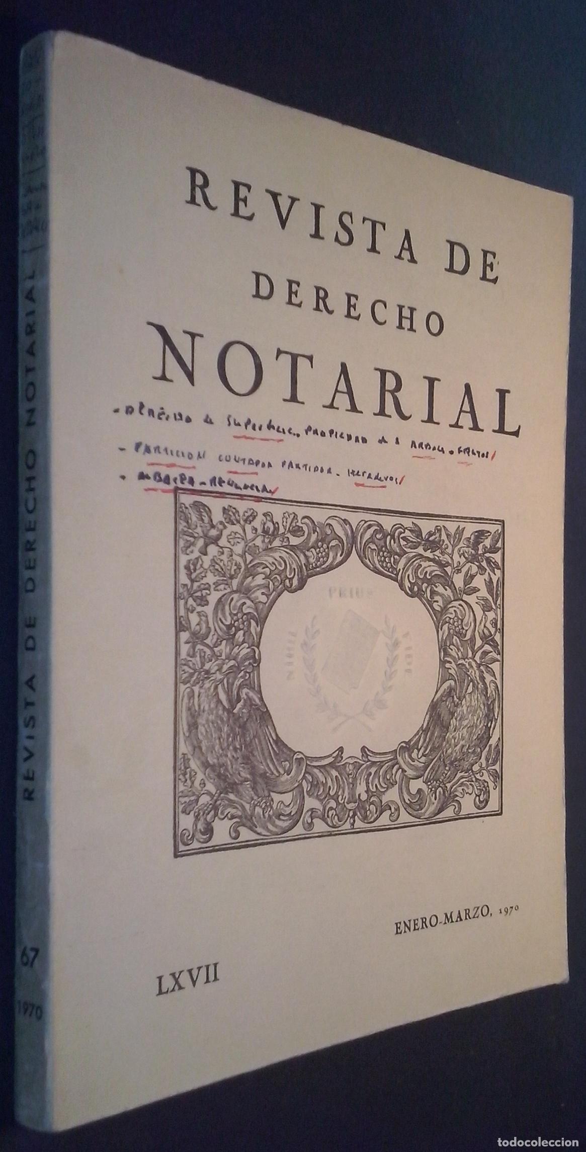 Livros em segunda m&atilde;o: Revista de derecho notarial. N&ordm; 67. Enero - Marzo 1970 - REVISTA: