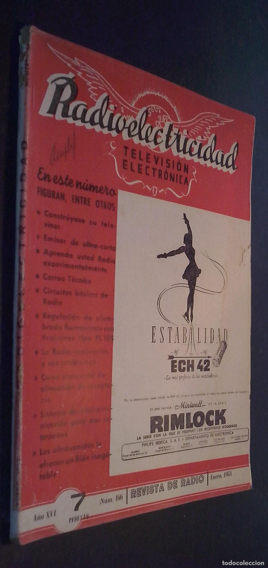 B&uuml;cher: Radioelectricidad. Revista de Radio. A&ntilde;o XVI. N&ordm; 166. Enero 1953 - REVISTA: