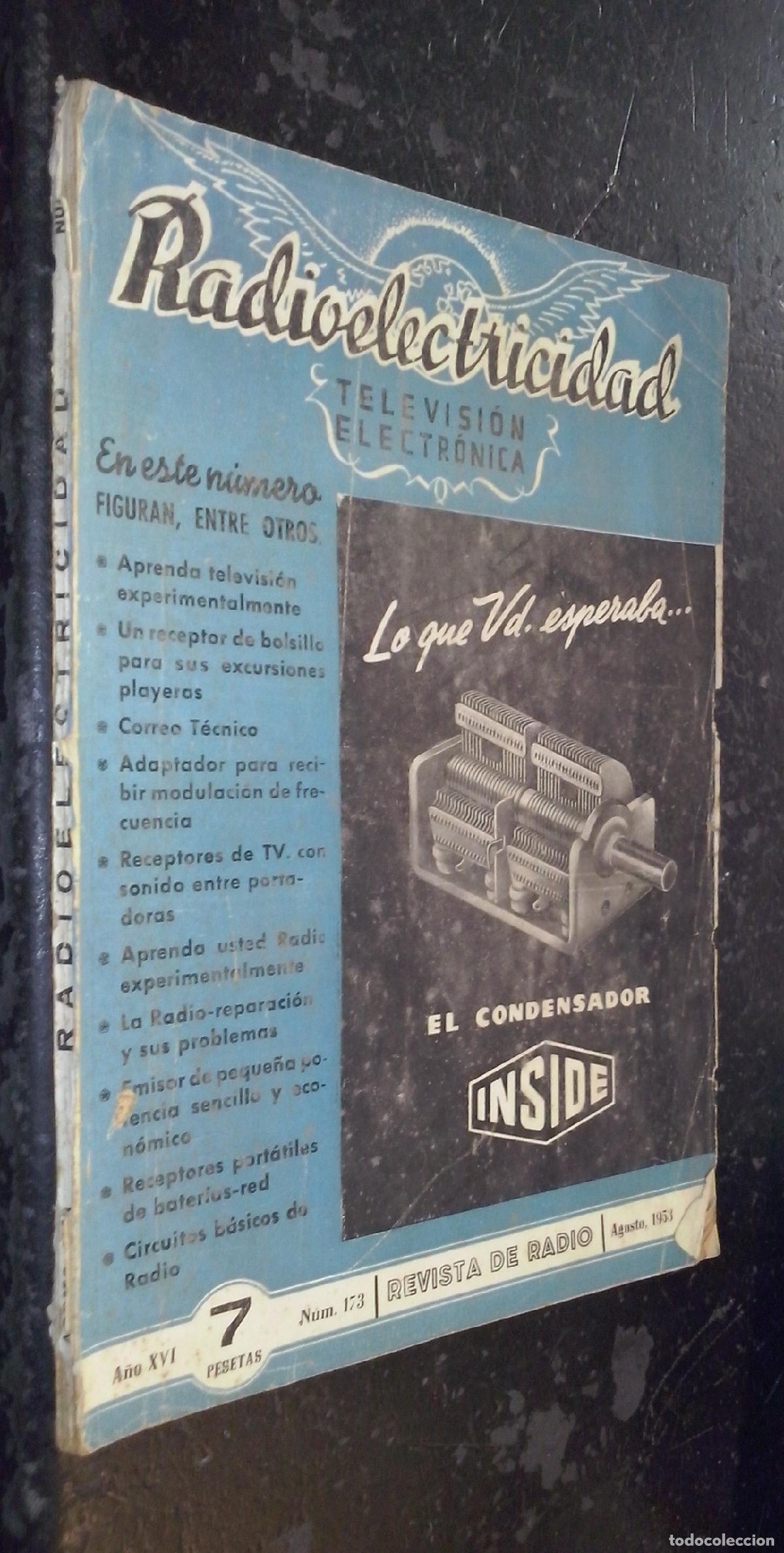 B&uuml;cher: Radioelectricidad. Revista de Radio. A&ntilde;o XVI. N&ordm; 173. Agosto 1953 - REVISTA: