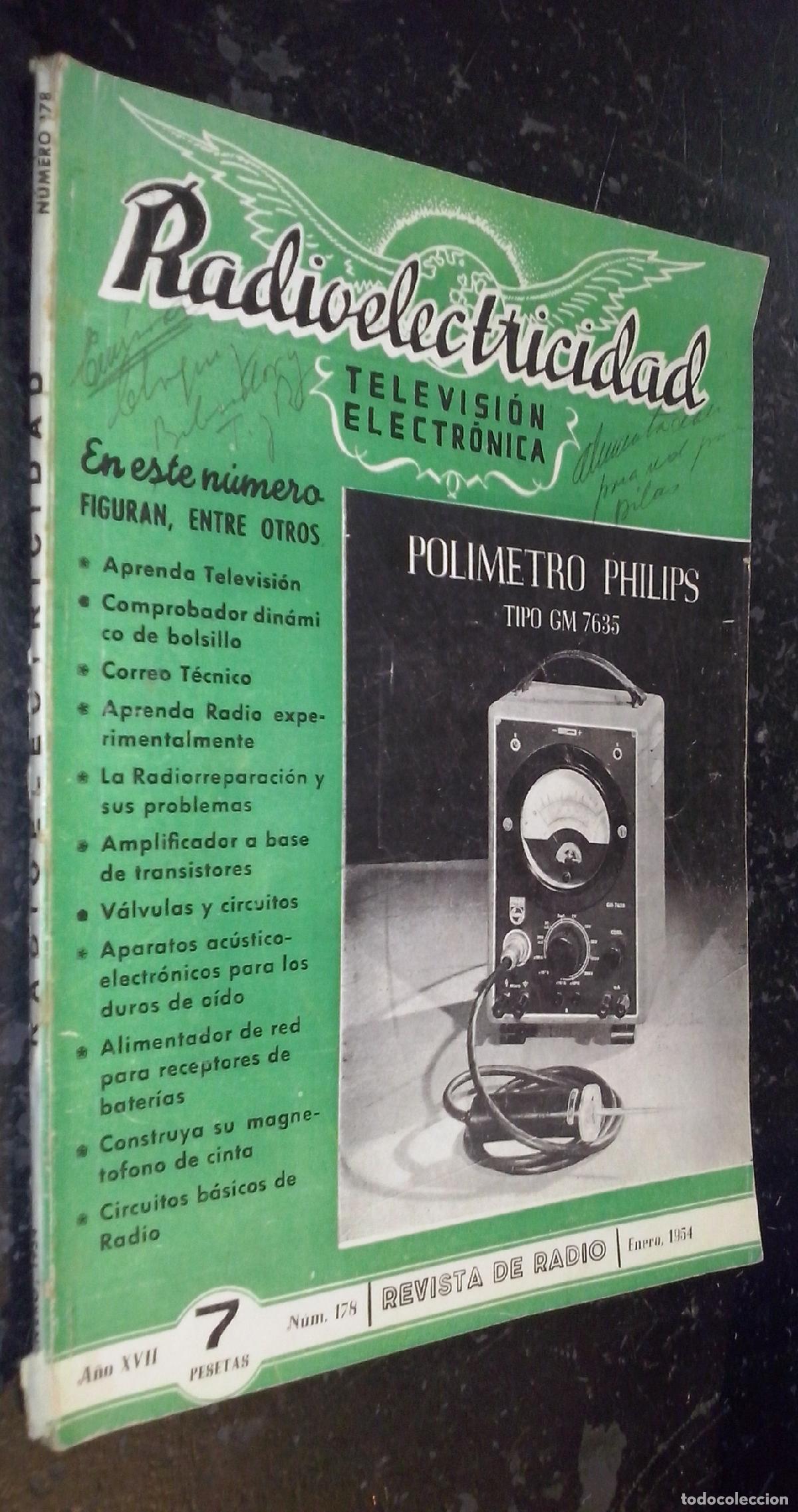 B&uuml;cher: Radioelectricidad. Revista de Radio. A&ntilde;o XVII. N&ordm; 178. Enero 1954 - REVISTA: