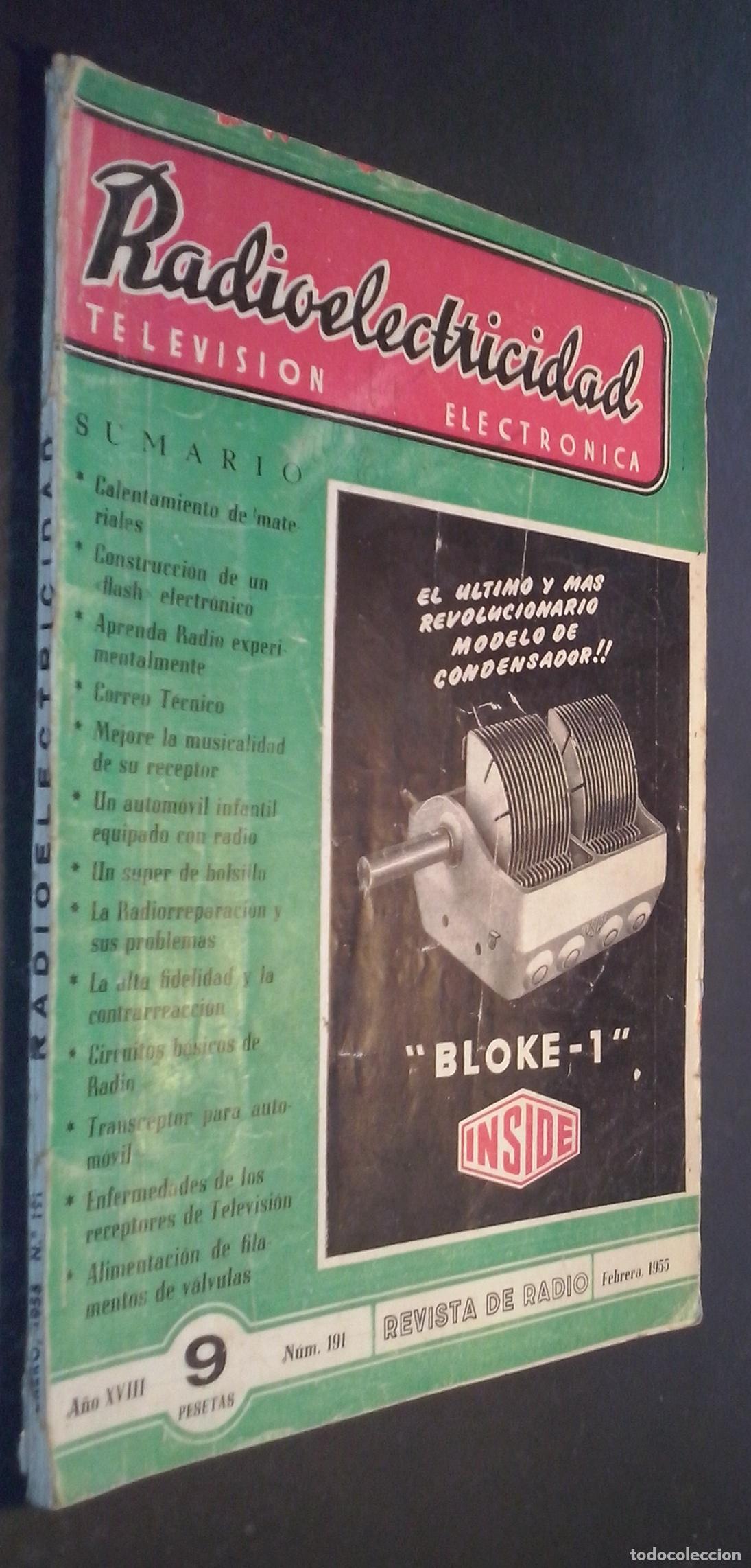 B&uuml;cher: Radioelectricidad. Revista de Radio. A&ntilde;o XVIII. N&ordm; 191. Febrero 1955 - REVISTA: