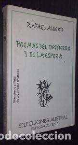 Libri di seconda mano: Poemas del destierro y la espera - ALBERTI, Rafael: