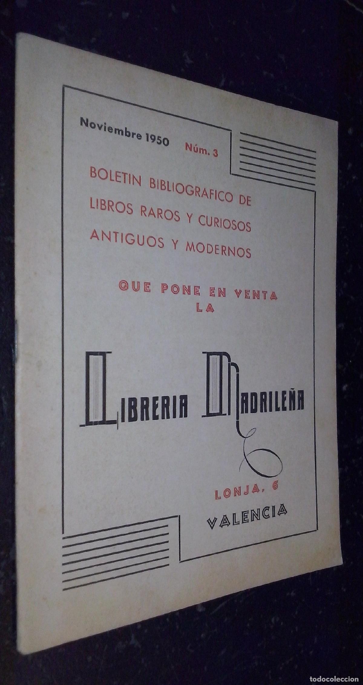 books: Bolet&iacute;n bibliogr&aacute;fico de libros raros y curiosos antiguos y modernos que pone en venta la Librer&iacute;a M