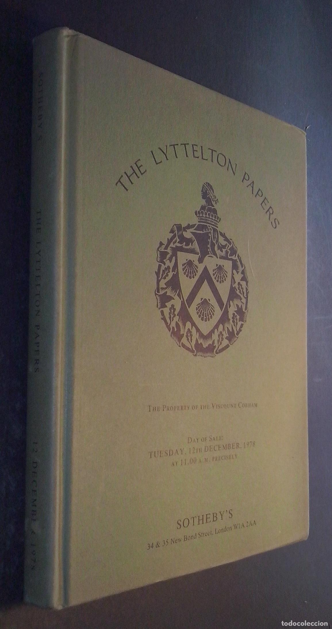 books: Catalogue of the Lyttelton Papers. The Property of the Viscount Cobhan - CAT&Aacute;LOGO: