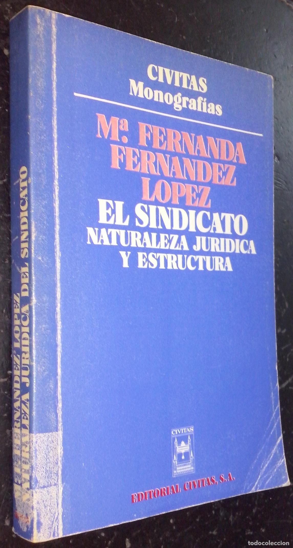 B&uuml;cher: El sindicato. Naturaleza jur&iacute;dica y estructura - FERN&Aacute;NDEZ L&Oacute;PEZ, M&ordf; Fernanda: