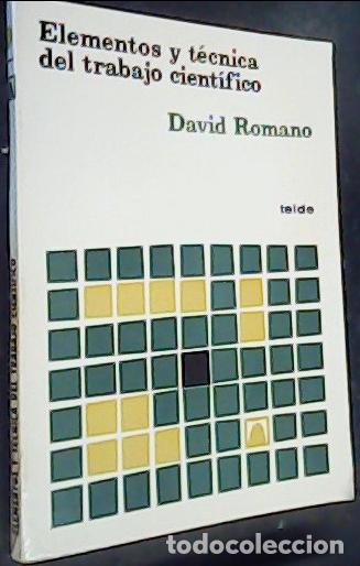 Libri di seconda mano: Elementos y t&eacute;cnica trabajo cient&iacute;fico - Romano Ventura, David: