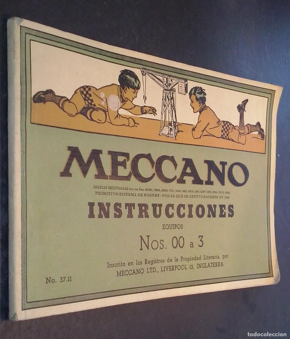 Libros: Mecano. Instrucciones. Equipos N&ordm;s. 00 a 3 (Primitivo sistema de Hornby por el que se obtuvo patente