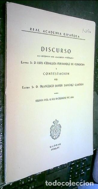 Libros: Flora del Quijote. Discurso de recepci&oacute;n del Acad&eacute;mico Numerario Excmo. Sr. D.... y contestaci&oacute;n de.
