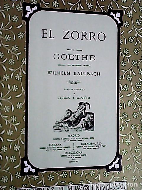 Livros em segunda m&atilde;o: El zorro - Goethe, Johann :