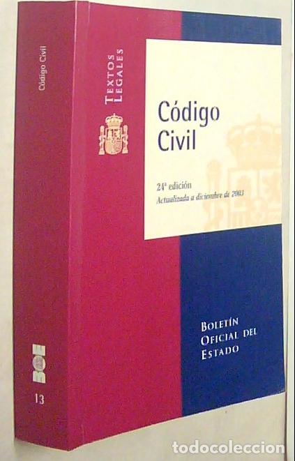 Livros em segunda m&atilde;o: C&oacute;digo civil. 24&ordf; edici&oacute;n. Actualizada a diciembre de 2003 - LEGISLACION: