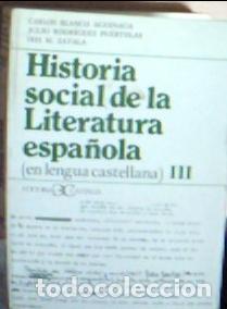 Livres: Historia social de la literatura espa&ntilde;ola - AA.VV.: