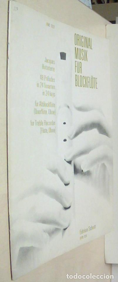 books: Original musik fur blockflote. 48 Pr&eacute;ludes in 24 Tonarten aus opus VII, 1719 - HOTTETERRE, Jcques:
