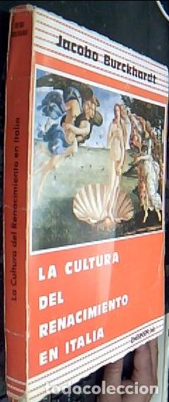 books: La cultura del Renacimiento en Italia - Burckhardt, Jacob: