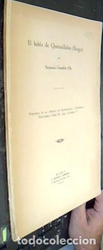 Libri di seconda mano: El habla de Quintanillab&oacute;n (Burgos) - GONZ&Aacute;LEZ OLL&Eacute;, Fernando: