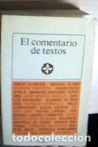 Livres: El comentario de textos - AA.VV.: