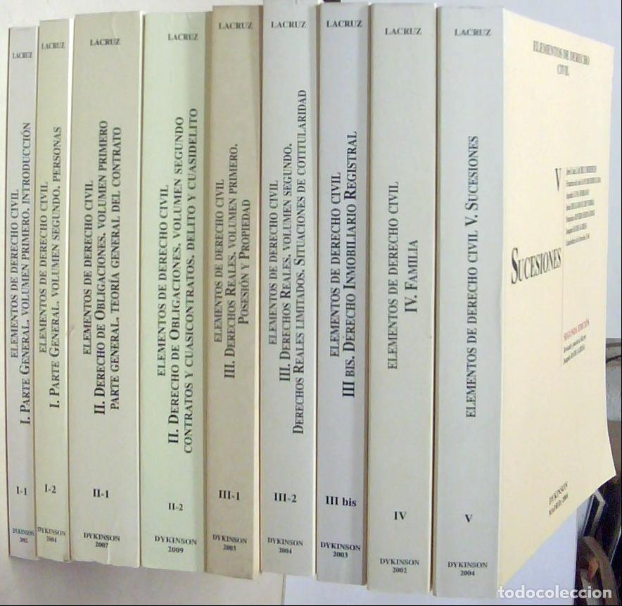 B&uuml;cher: Elementos de derecho civil. 9 TOMOS - LACRUZ BERDEJO, Jos&eacute; Luis y OTROS :
