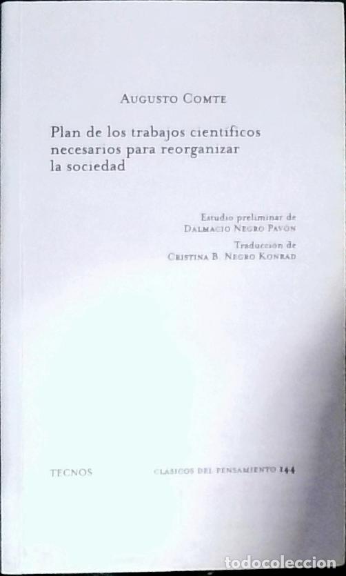 Libros: Plan de los trabajos cient&iacute;ficos necesarios para reorganizar la sociedad. Estudio preliminar de Dalm