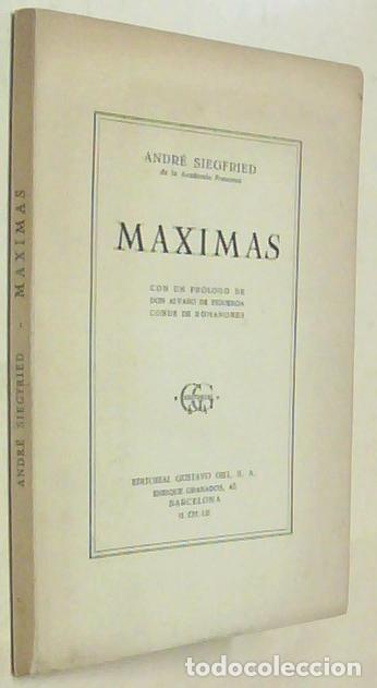 B&uuml;cher: M&aacute;ximas - SIEGFRIED, Andr&eacute;: