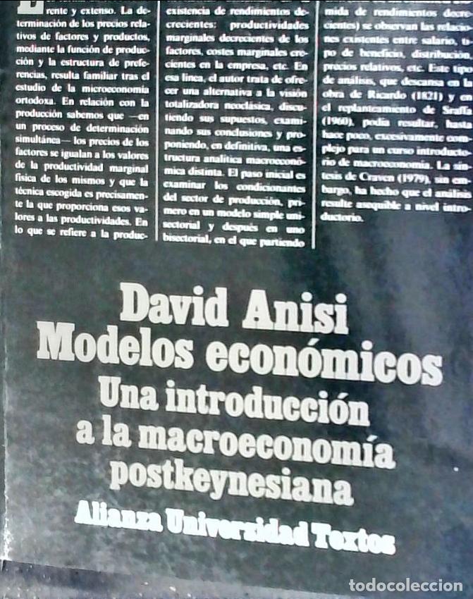 books: Modelos econ&oacute;micos. Una interpretaci&oacute;n de la macroeconom&iacute;a postkeynesiana - Anisi Alameda, David: