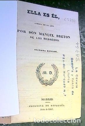 Libros: Ella es &eacute;l. Comedia en un acto - Bret&oacute;n de los Herreros, Manuel: