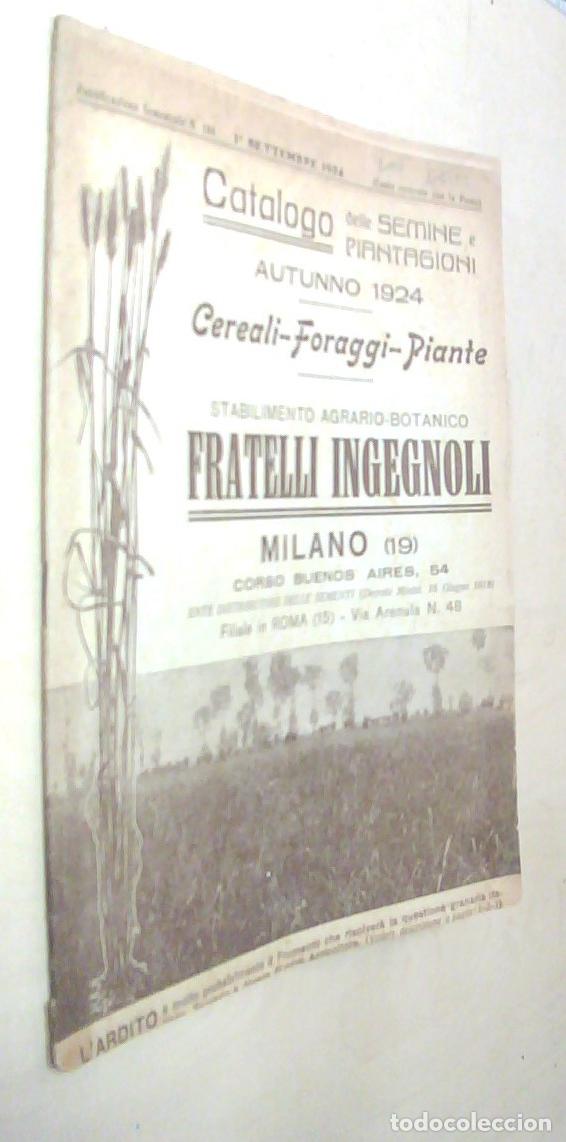 Libros: Catalogo delle semine e piantagoni. Autonno 1924. Cereali. Foraggi. Piante. Atabilimento agrario-bot