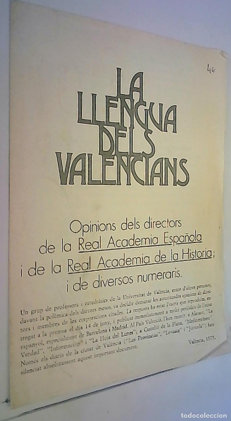 Libros: La llengua dels valencians. Opinions dels directors de la Real Academia Espa&ntilde;ola i de la Real Academ