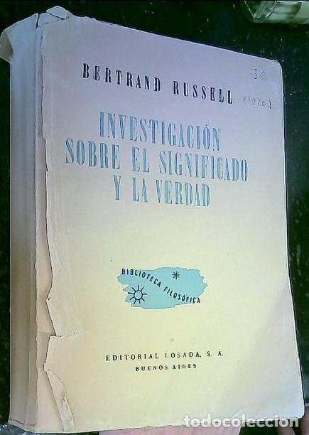 Libros: Investigaci&oacute;n sobre el significado y la verda - Russell, Bertrand: