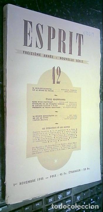 Libri di seconda mano: Esprit Treizi&egrave;me ann&eacute;e nouvelle s&eacute;rie n&ordm; 12 - REVISTA: