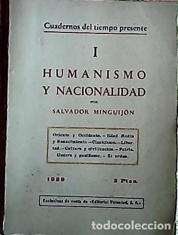 books: Humanismo y nacionalidad I - Minguijon, Salvador: