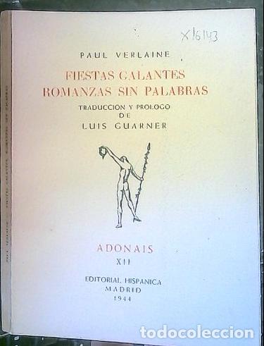 Livres: Fiestas galantes. Romanzas sin palabras - Verlaine, Paul: