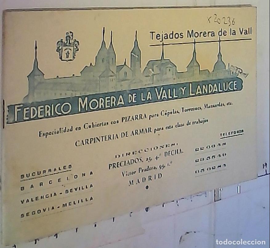 Livres: Tejados Morera de la Vall. Federico Morera de la Vall y Landaluce. Especialidad en cubiertas co piza
