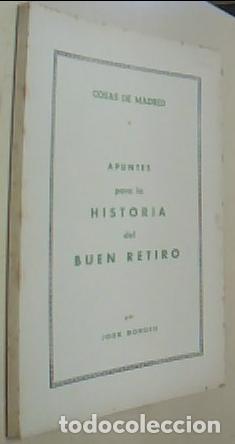 Libros: Cosas de Madrid. Apuntes para la historia del Buen Retiro - BORDIU, Jos&eacute;: