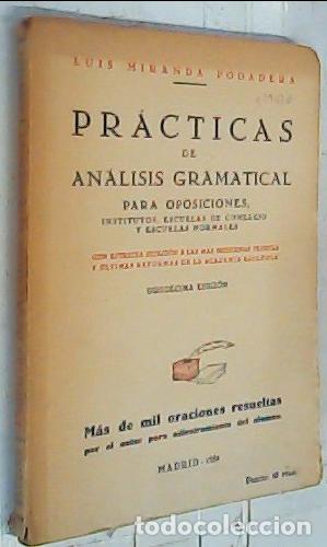 Libros: Pr&aacute;cticas de an&aacute;lisis gramatical para oposiciones, institutos, escuelas de comercio y escuelas norma