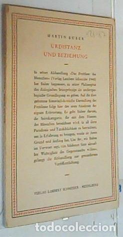 Livres: Urdistanz und Beziehung. In seiner Abhandlung Das Problme des Menschen?. - Buber, Martin: