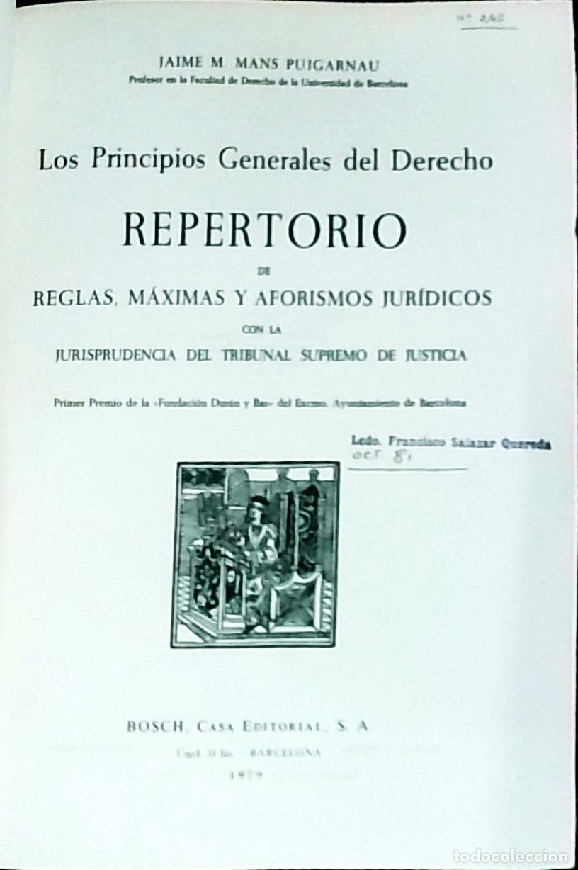 books: Los principios generales del Derecho. Repertorio de reglas, m&aacute;ximas y aforismos jur&iacute;dicos con la jur
