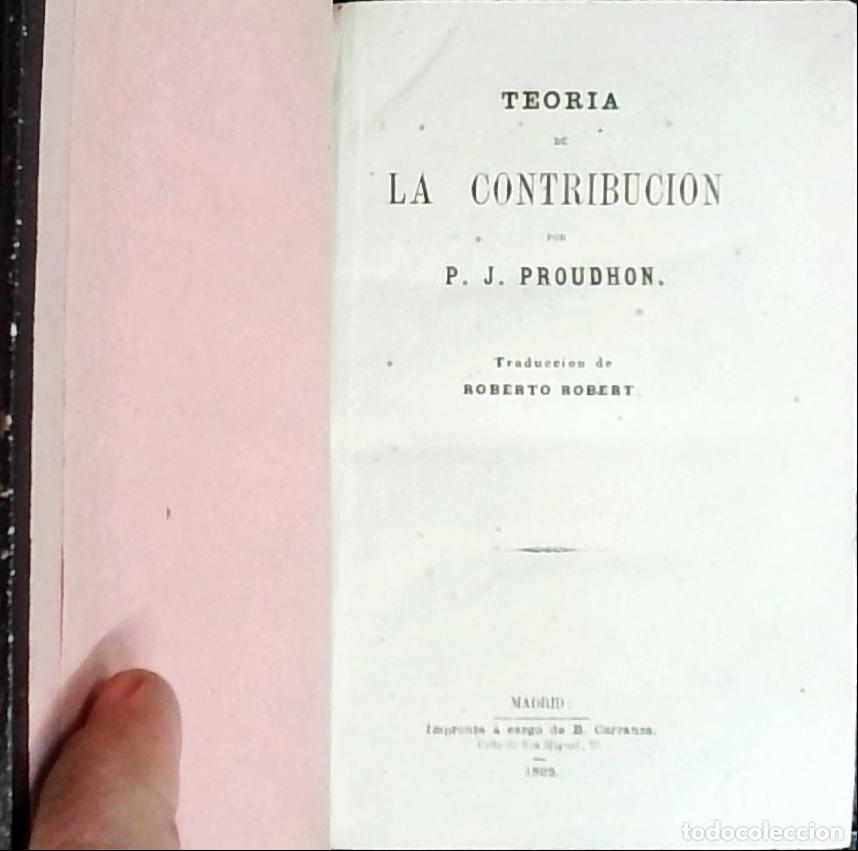B&uuml;cher: Teor&iacute;a de la contribuci&oacute;n - Proudhon, P. J.: