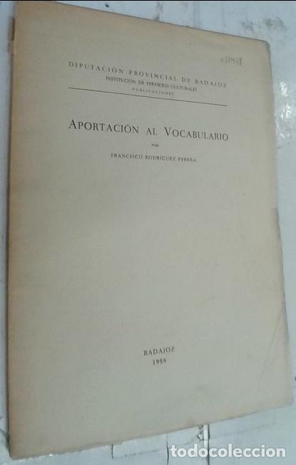 B&uuml;cher: Aportaci&oacute;n al Vocabulario - Rodr&iacute;guez Perera, Francisco: