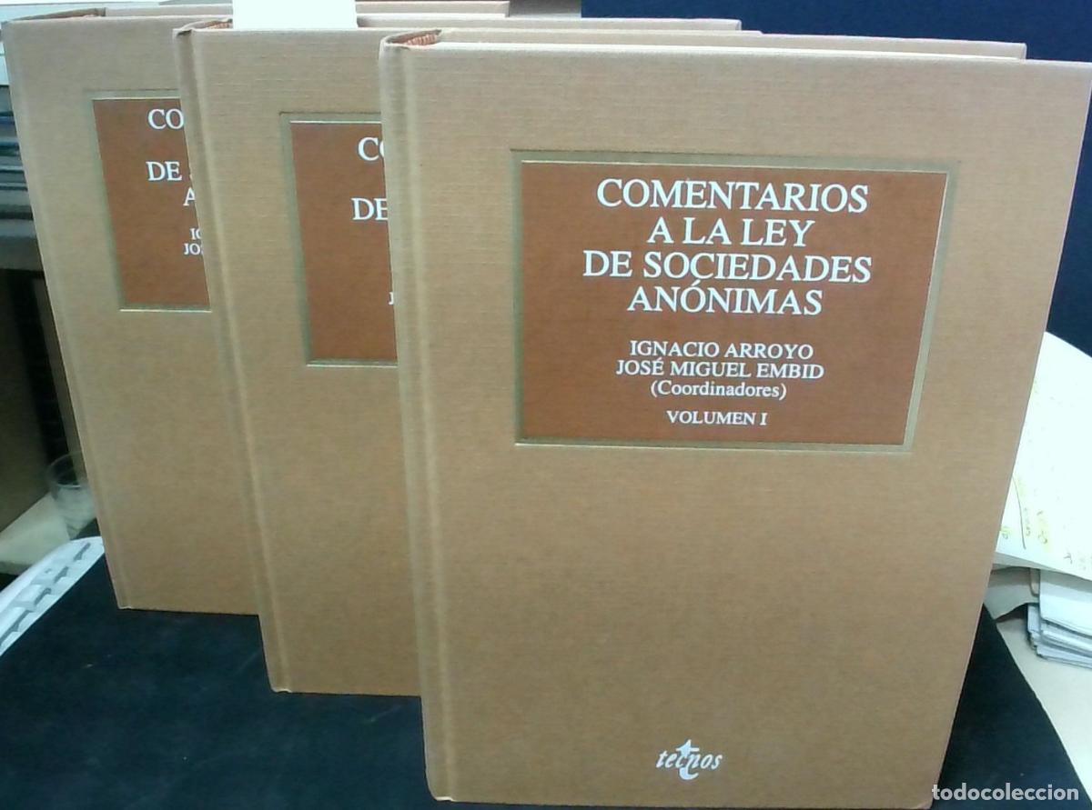 Livros em segunda m&atilde;o: Comentarios a la Ley de Sociedades An&oacute;nimas. 3 TOMOS con estuche carton&eacute; editorial - ARROYO, Ignacio
