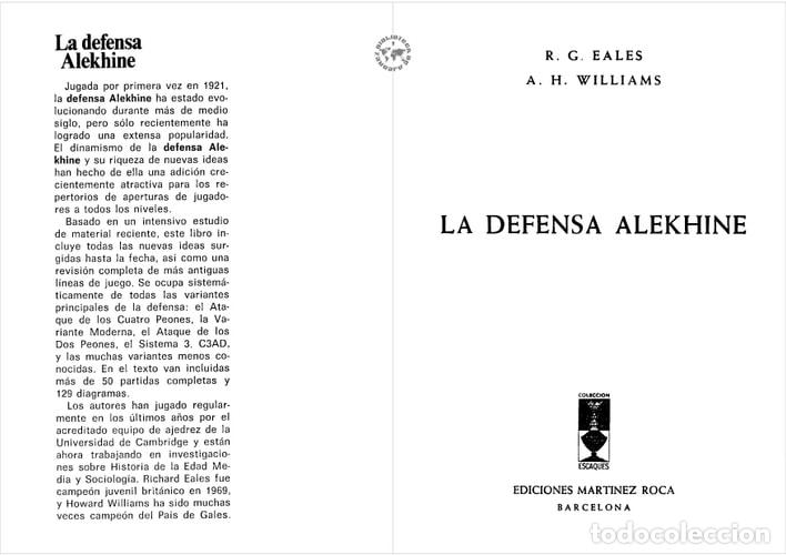 Libros: La Defensa Alekhine - Richard G. Eales; A. Howard Williams