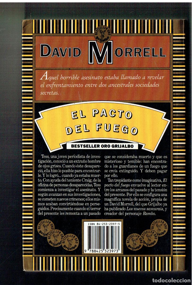 Libros: EL PACTO DEL FUEGO. DAVID MORRELL. 1992. (ST/PR1) - Foto 1