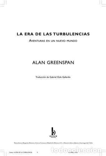 B&uuml;cher: La Era de las Turbulencias Aventuras en un Nuevo Mundo - Ala - Alan Greenspan