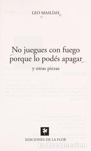 Livros em segunda m&atilde;o: No juegues con fuegos y otras piezas - Leo Masl&iacute;ah (romancie - Leo Masl&iacute;ah (romancier).)