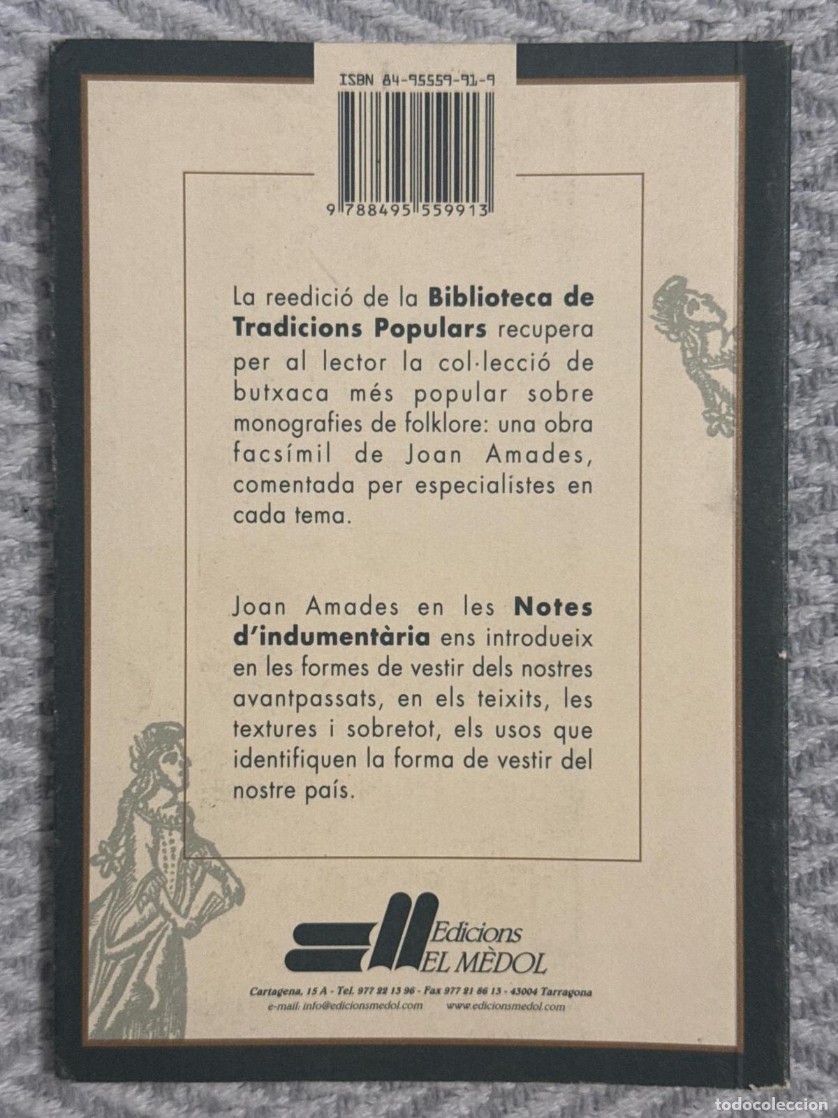 Libros: Notes dindument&agrave;ria - Joan Amades - Foto 3