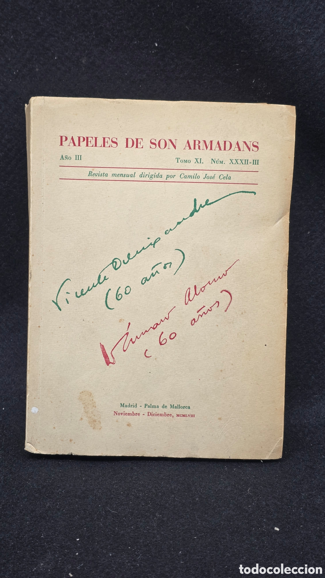 Livros em segunda m&atilde;o: Papeles de Son Armadans 1958. Tomo XI