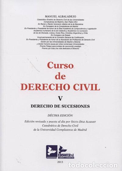 Libros: Curso de derecho civil. Tomo V: Derecho de sucesiones- 9788415276210