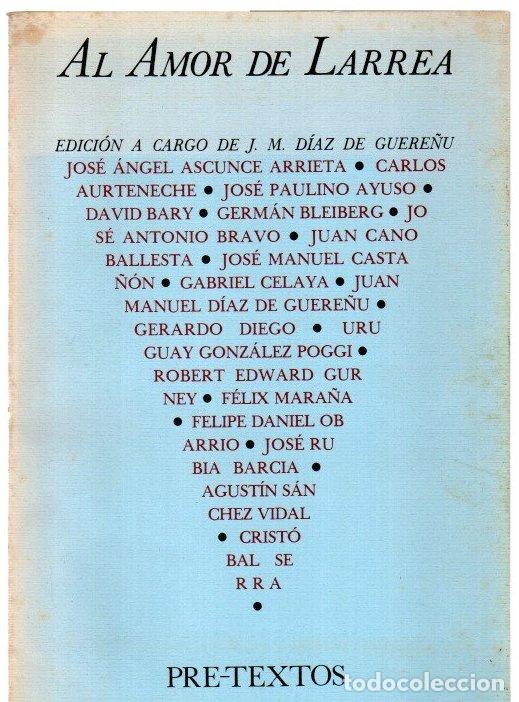 Libros: Al amor de Larrea - D&iacute;az de Guere&ntilde;u, J. M.